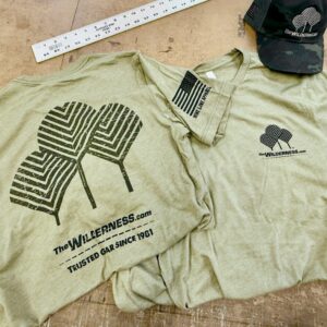 Trees logo T-shirt in olive.